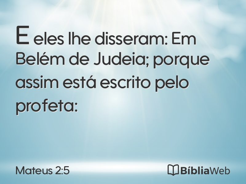 Mateus 2:5 em imagem para compartilhar