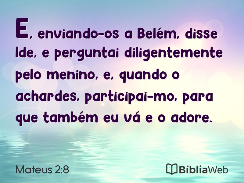Mateus 2:8 em imagem para compartilhar