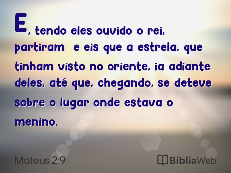 Mateus 2:9 em imagem para compartilhar