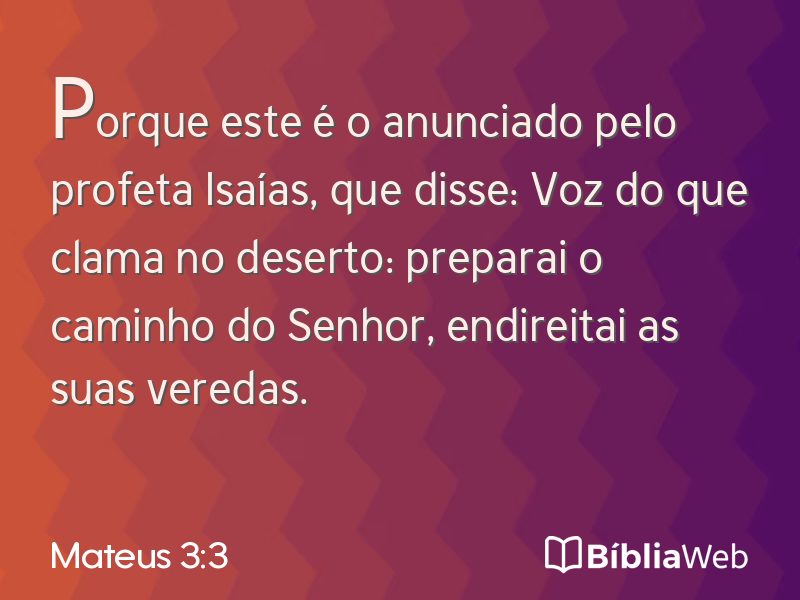 Mateus 3:3 em imagem para compartilhar
