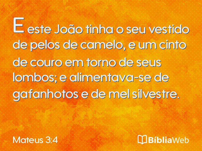 Mateus 3:4 em imagem para compartilhar