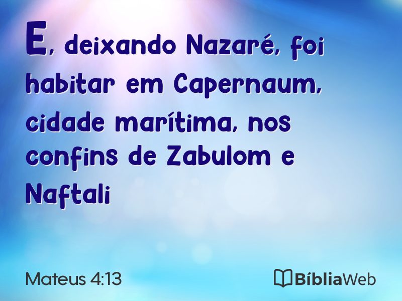 Mateus 4:13 em imagem para compartilhar