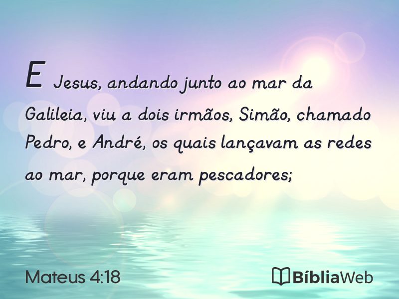 Mateus 4:18 em imagem para compartilhar