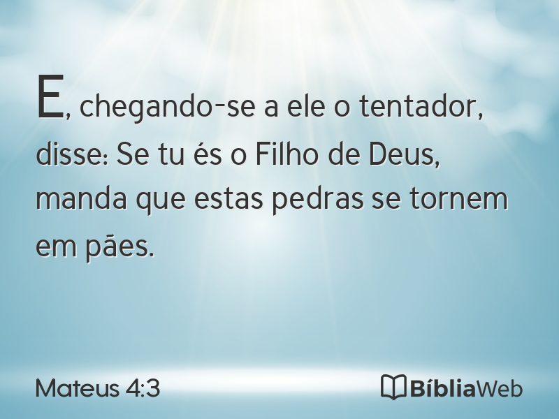 Mateus 4:3 em imagem para compartilhar