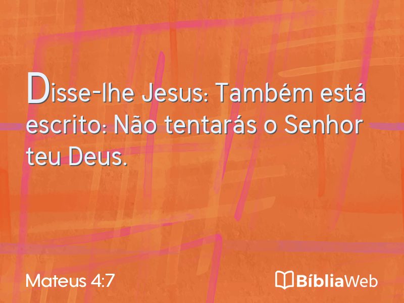 Mateus 4:7 em imagem para compartilhar
