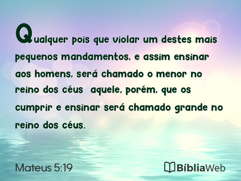 Mateus 5:19 em imagem para compartilhar