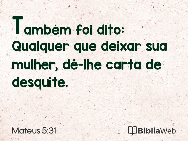 Mateus 5:31 em imagem para compartilhar