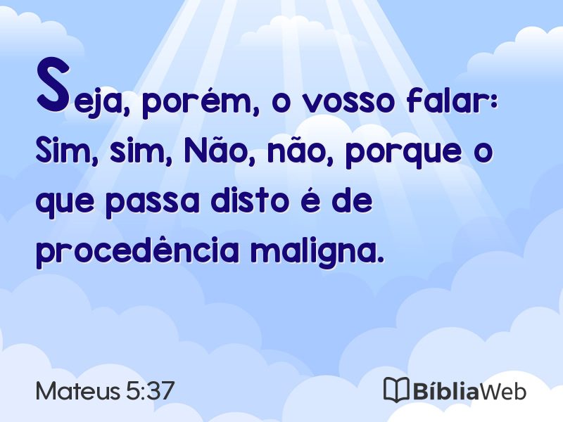 Mateus 5:37 em imagem para compartilhar