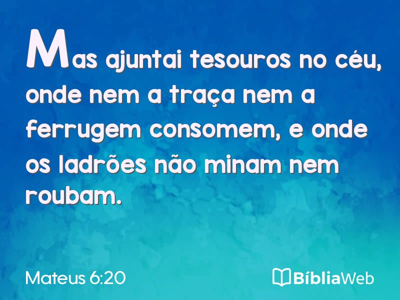 Mateus 6:20 em imagem para compartilhar