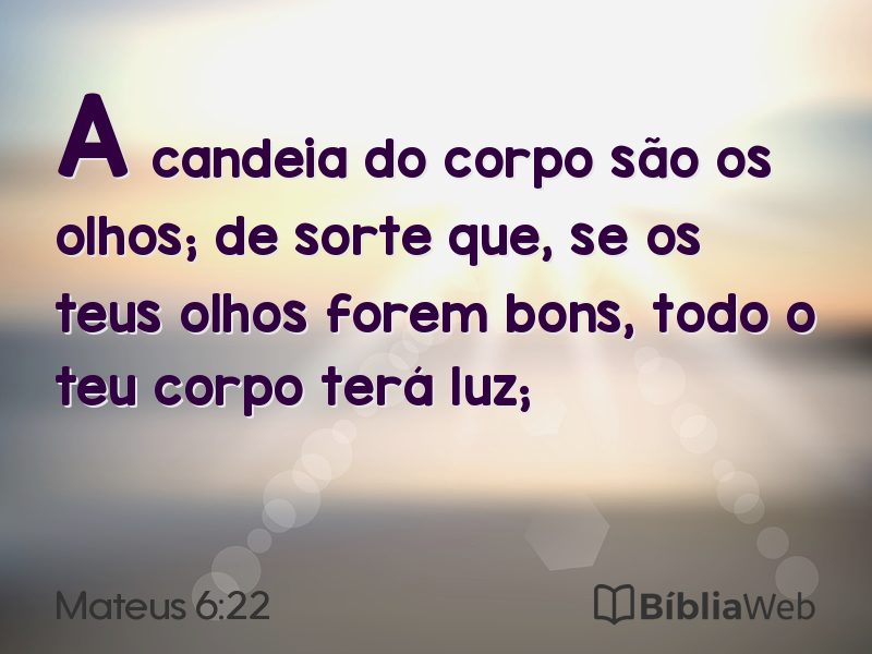 Mateus 6:22 em imagem para compartilhar