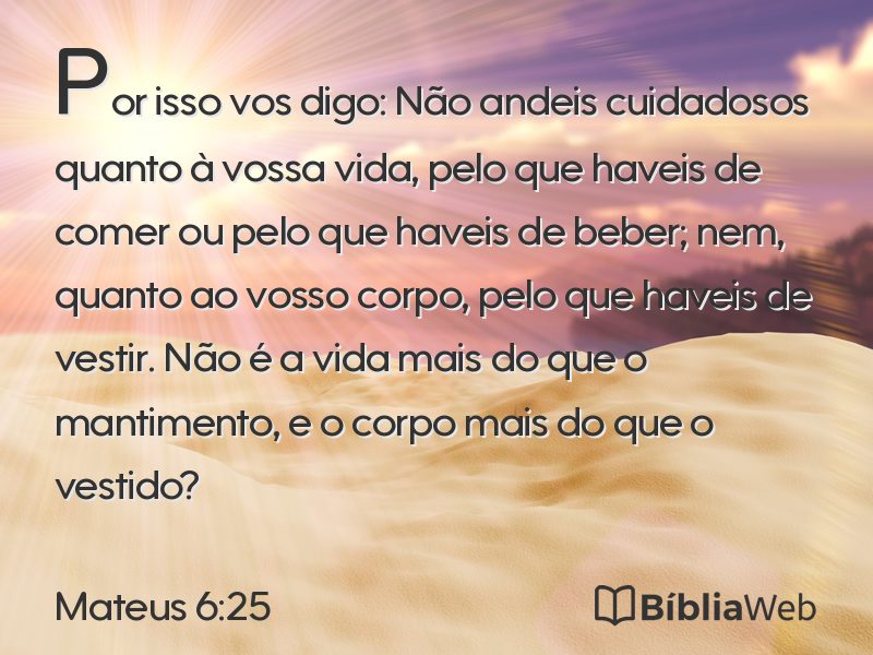 Mateus 6:25 em imagem para compartilhar