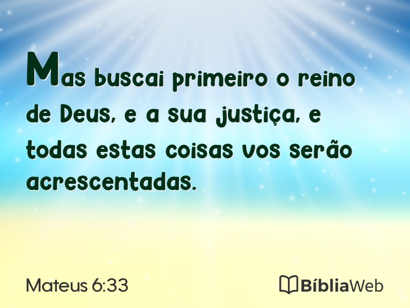 Mateus 6:33 em imagem para compartilhar