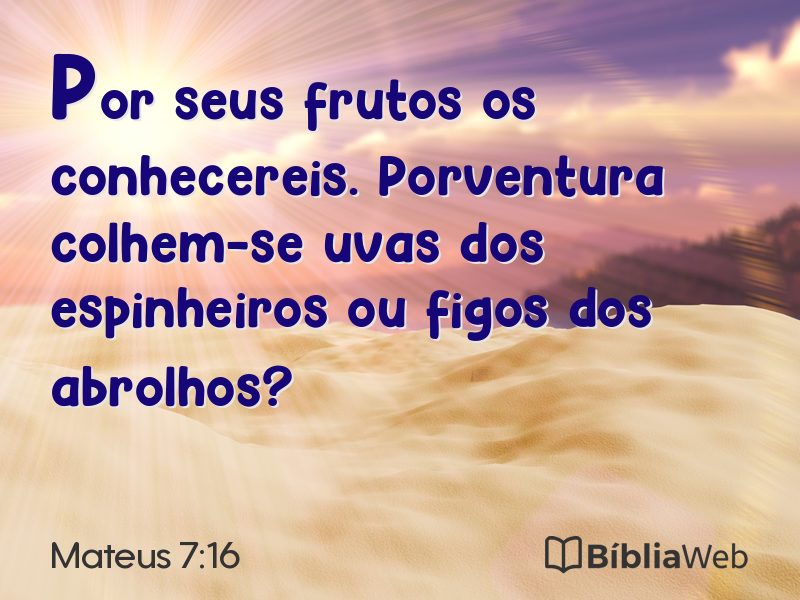 Mateus 7:16 em imagem para compartilhar