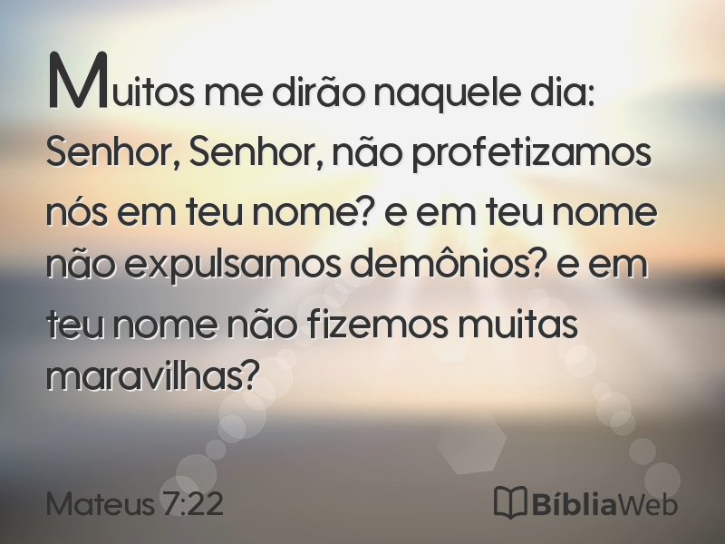 Mateus 7:22 em imagem para compartilhar