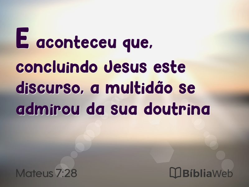 Mateus 7:28 em imagem para compartilhar