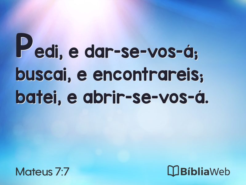 Mateus 7:7 em imagem para compartilhar