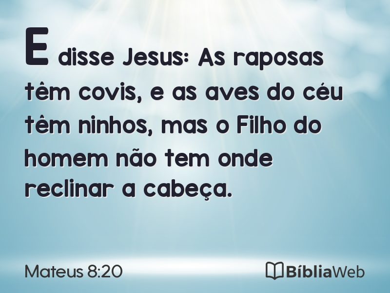 Mateus 8:20 em imagem para compartilhar