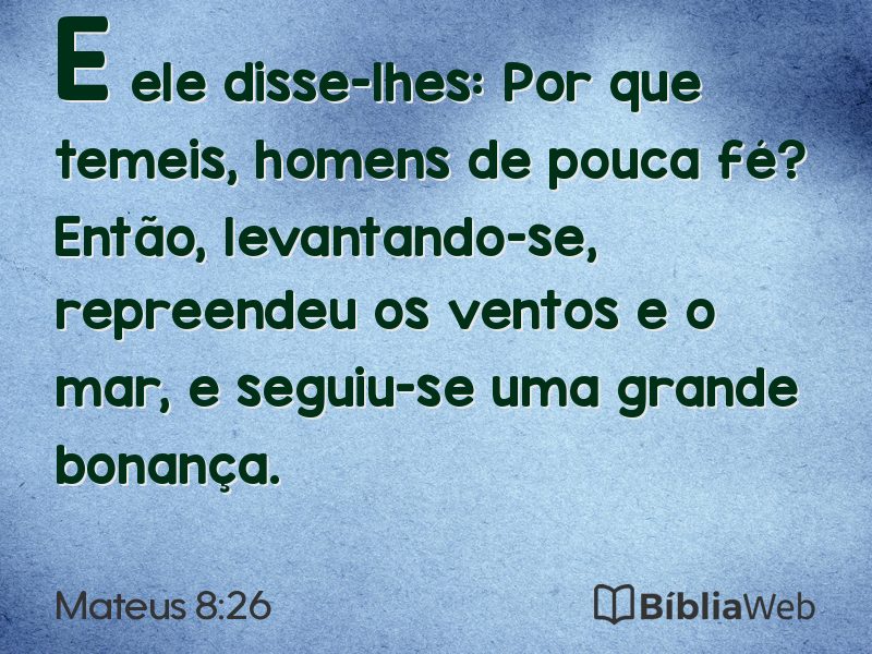 Mateus 8:26 em imagem para compartilhar
