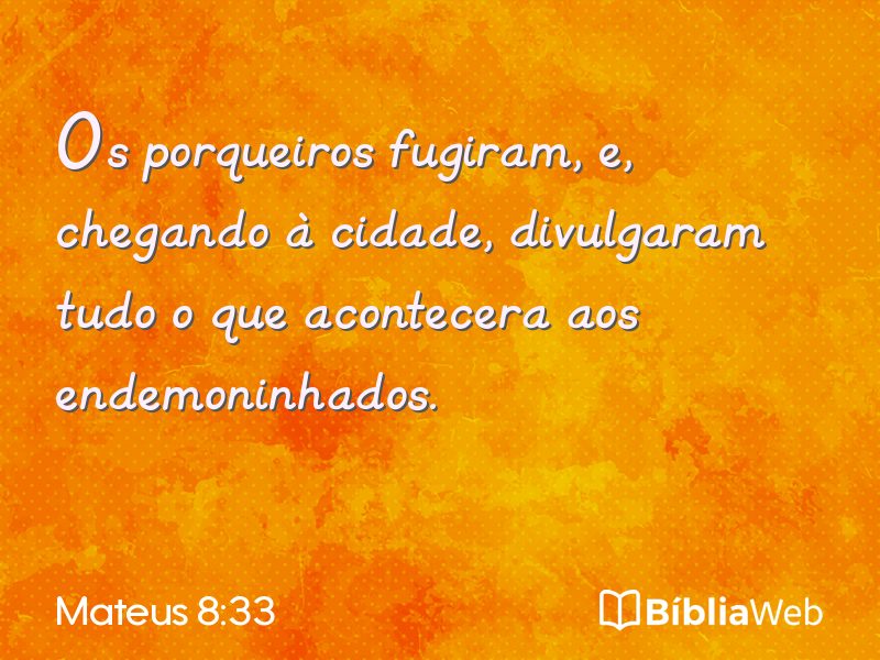 Mateus 8:33 em imagem para compartilhar