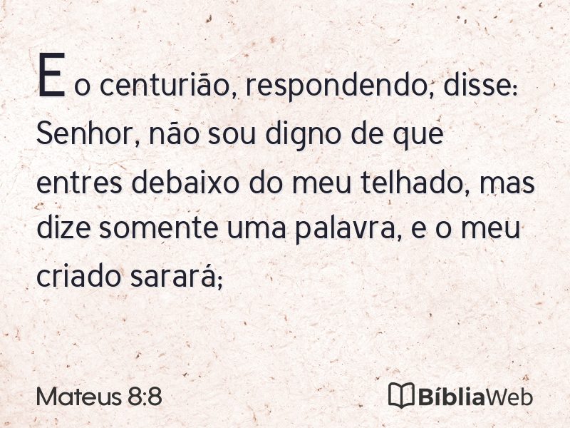 Mateus 8:8 em imagem para compartilhar