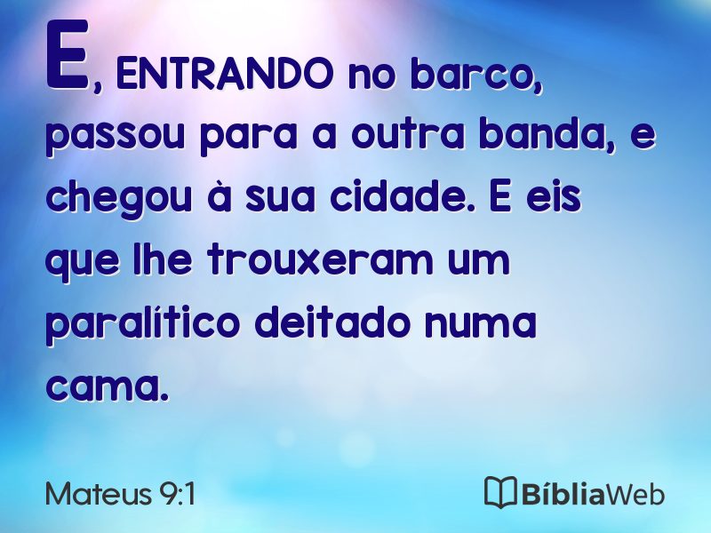 Mateus 9:1 em imagem para compartilhar