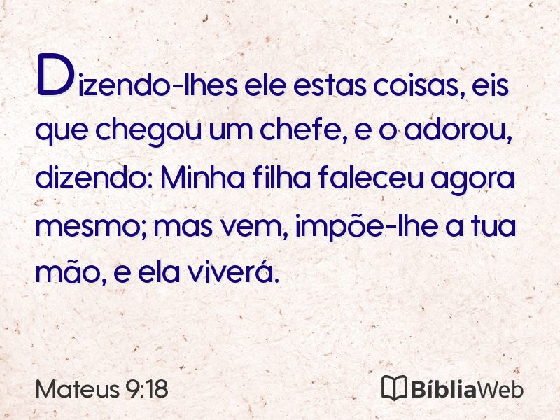 Mateus 9:18 em imagem para compartilhar