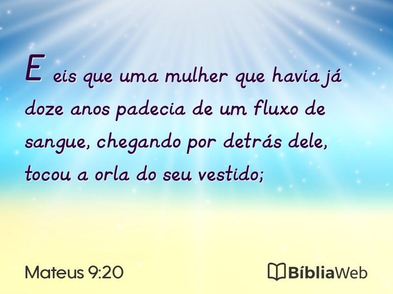 Mateus 9:20 em imagem para compartilhar