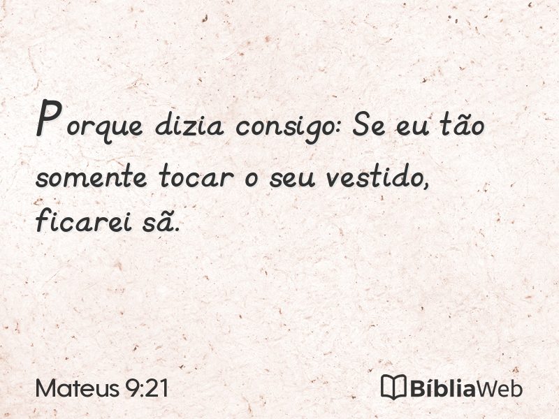 Mateus 9:21 em imagem para compartilhar