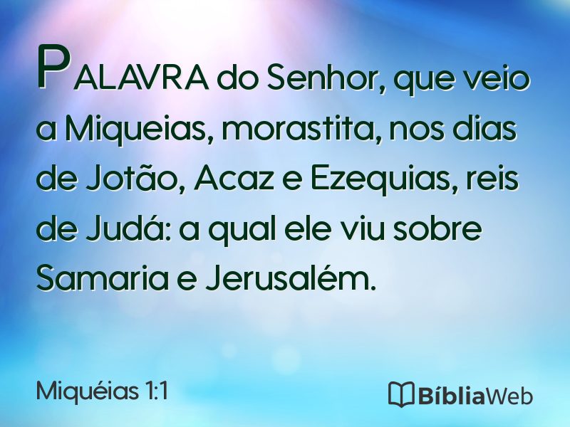 Miquéias 1:1 em imagem para compartilhar
