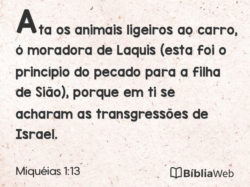 Miquéias 1:13 em imagem para compartilhar