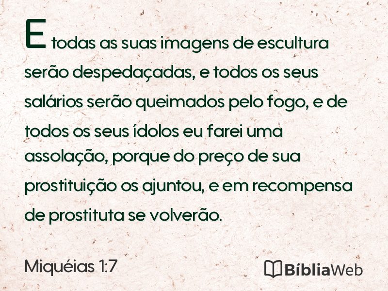 Miquéias 1:7 em imagem para compartilhar