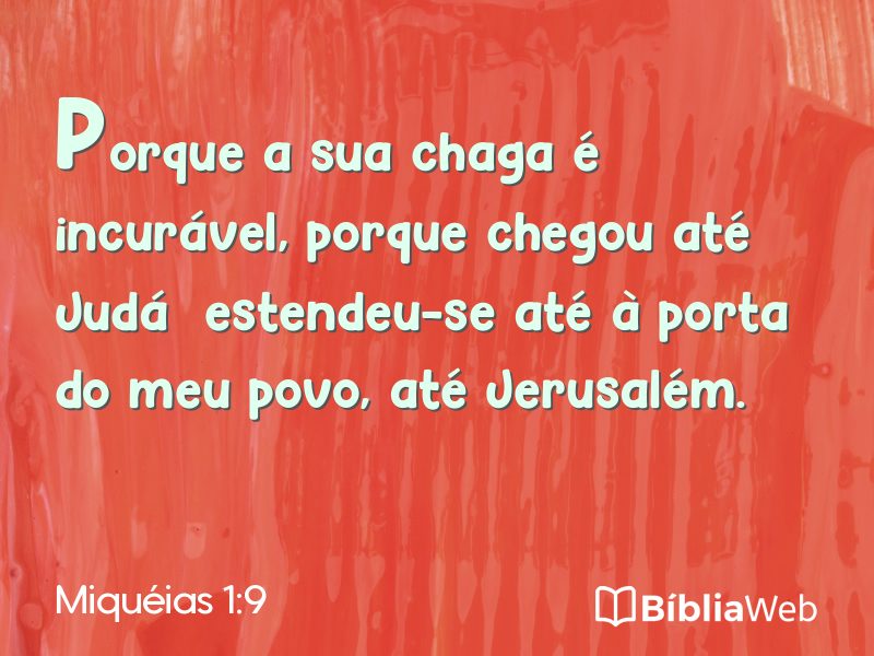Miquéias 1:9 em imagem para compartilhar