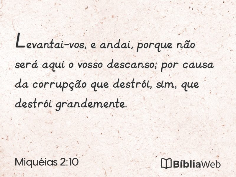 Miquéias 2:10 em imagem para compartilhar