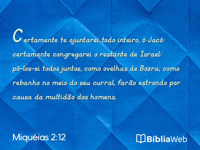 Miquéias 2:12 em imagem para compartilhar