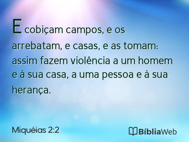 Miquéias 2:2 em imagem para compartilhar