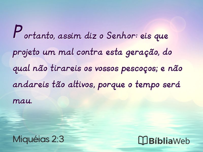 Miquéias 2:3 em imagem para compartilhar