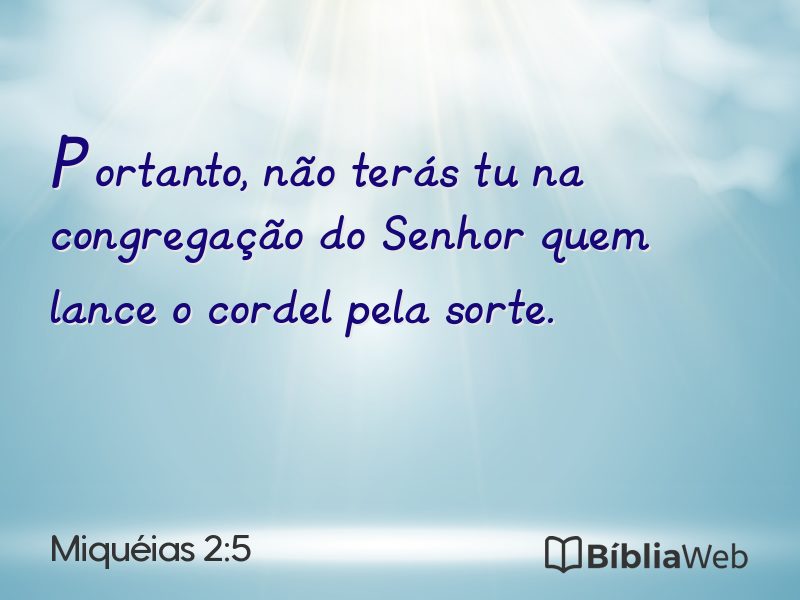 Miquéias 2:5 em imagem para compartilhar