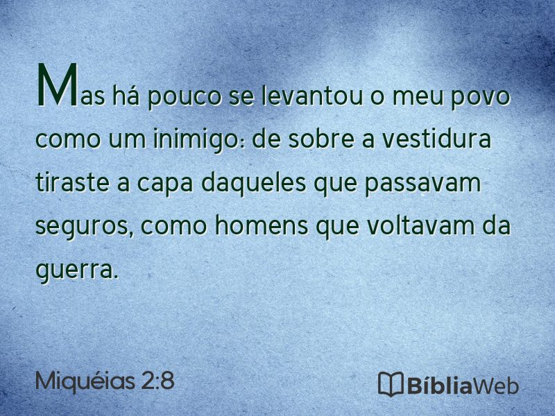 Miquéias 2:8 em imagem para compartilhar