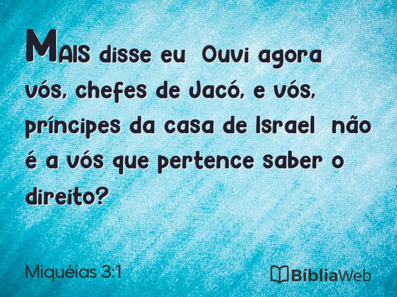 Miquéias 3:1 em imagem para compartilhar