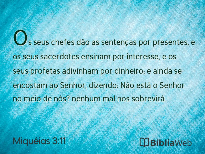 Miquéias 3:11 em imagem para compartilhar