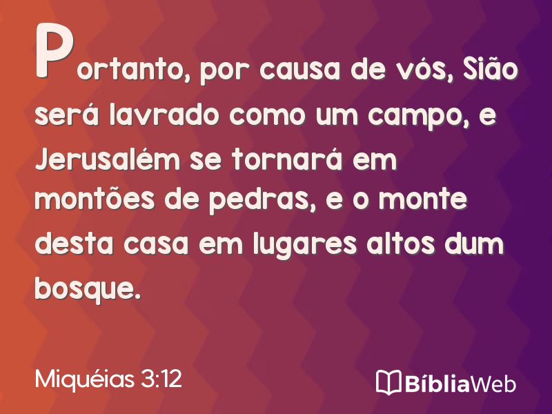 Miquéias 3:12 em imagem para compartilhar