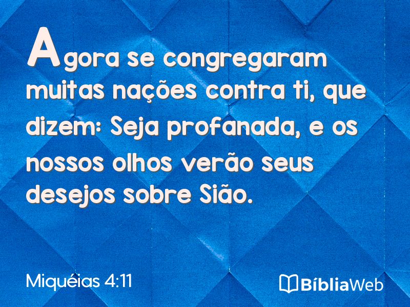 Miquéias 4:11 em imagem para compartilhar