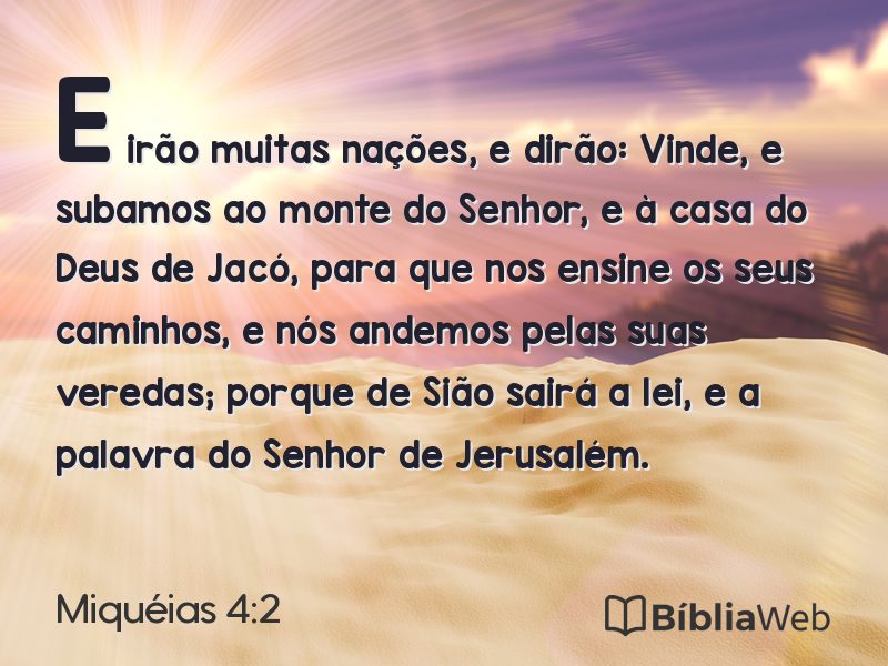 Miquéias 4:2 em imagem para compartilhar