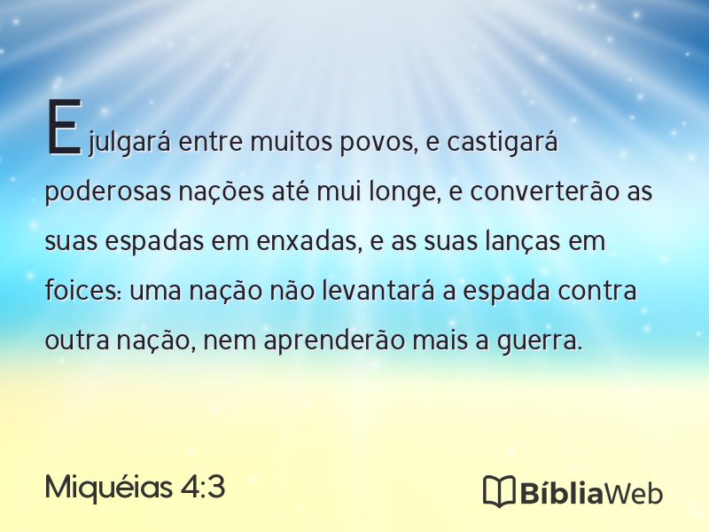 Miquéias 4:3 em imagem para compartilhar