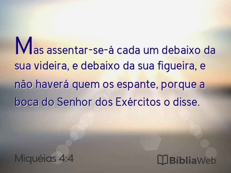 Miquéias 4:4 em imagem para compartilhar