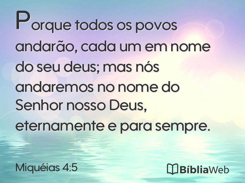 Miquéias 4:5 em imagem para compartilhar