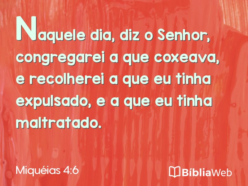 Miquéias 4:6 em imagem para compartilhar