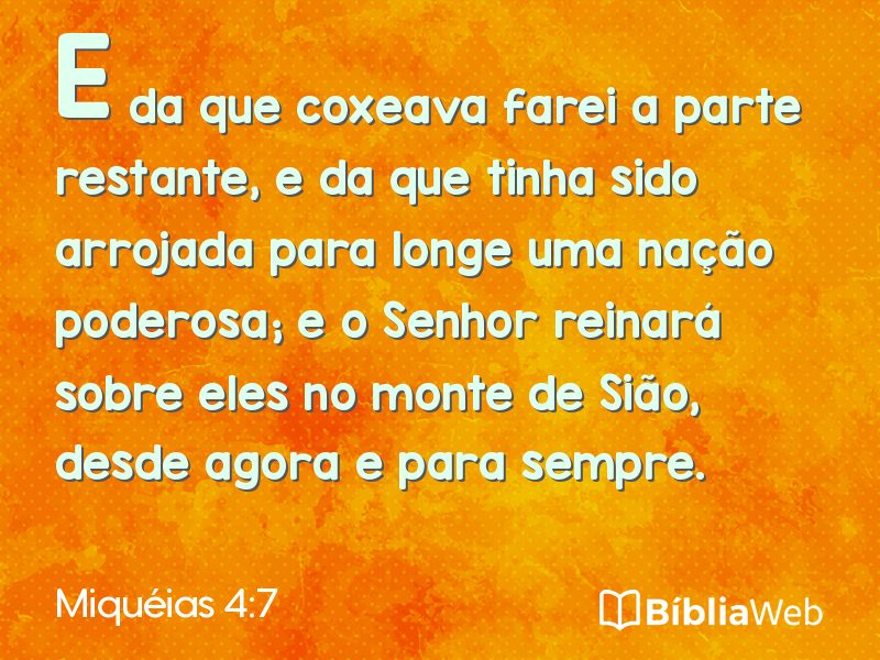 Miquéias 4:7 em imagem para compartilhar