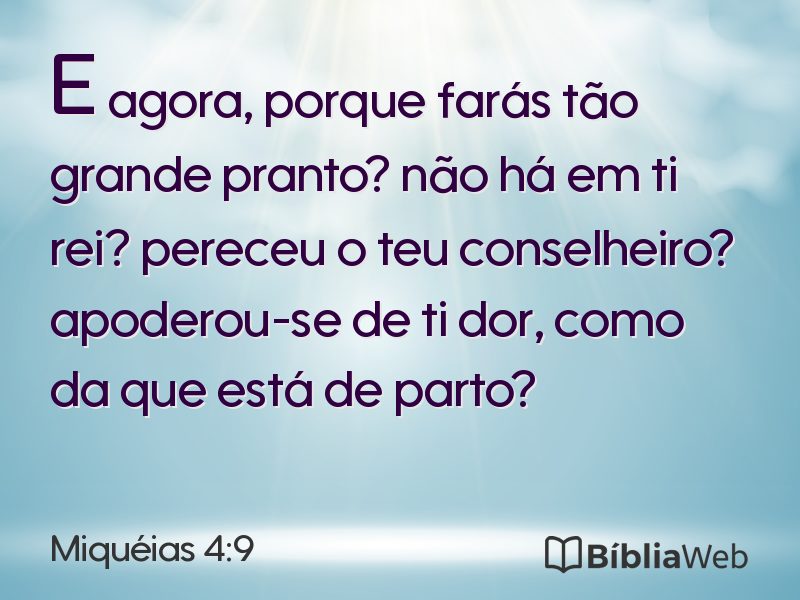 Miquéias 4:9 em imagem para compartilhar