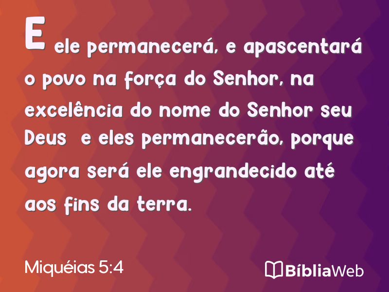 Miquéias 5:4 em imagem para compartilhar